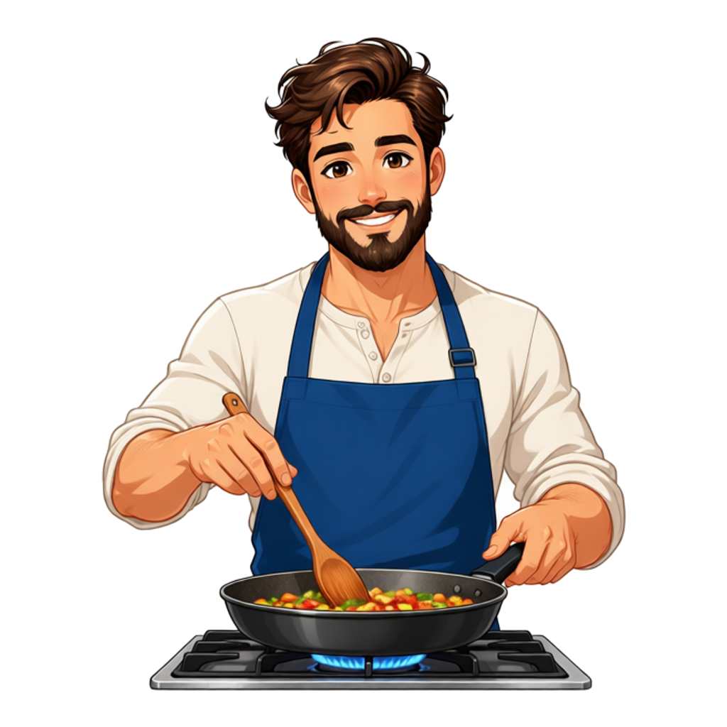 Man cooking food